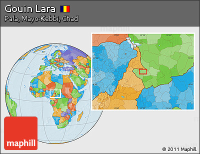 Political Location Map of Gouin Lara