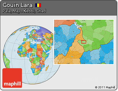Political Location Map of Gouin Lara
