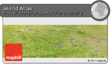 Satellite Panoramic Map of the Area around 9° 36' 8" N, 15° 22' 30" E