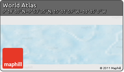 Physical Panoramic Map of the Area around 9° 36' 8" N, 15° 13' 29" W