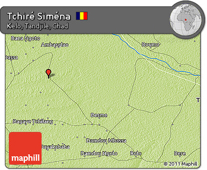 Physical 3D Map of Tchiré Siména