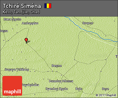 Physical 3D Map of Tchiré Siména