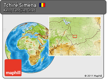 Physical Location Map of Tchiré Siména