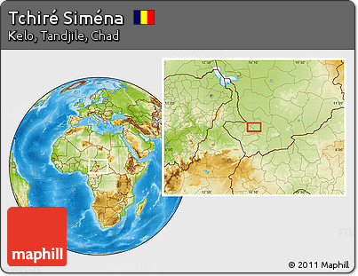 Physical Location Map of Tchiré Siména