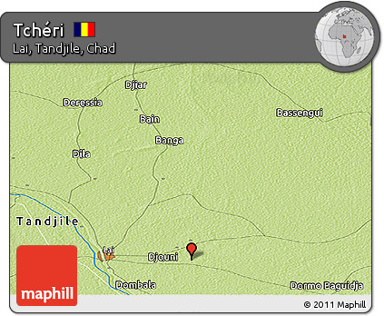 Physical Panoramic Map of Tchéri