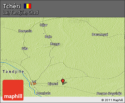 Physical Panoramic Map of Tchéri