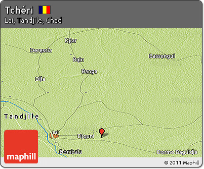 Physical Panoramic Map of Tchéri