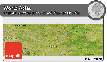Satellite Panoramic Map of the Area around 9° 36' 8" N, 16° 13' 30" E