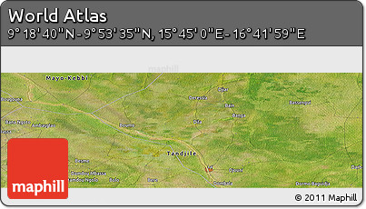 Satellite Panoramic Map of the Area around 9° 36' 8" N, 16° 13' 30" E