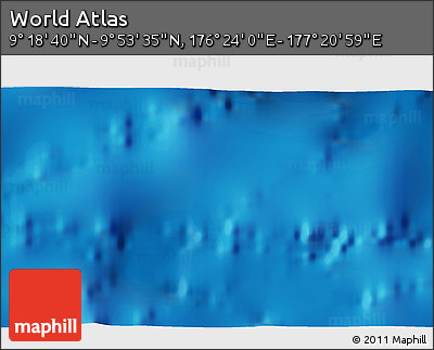 Physical 3D Map of the Area around 9° 36' 8" N, 176° 52' 30" E