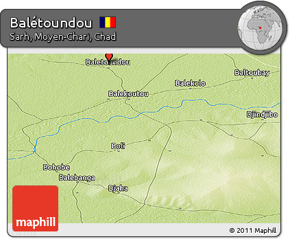 Physical Panoramic Map of Balétoundou