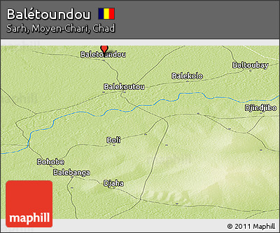 Physical Panoramic Map of Balétoundou