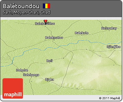 Physical Panoramic Map of Balétoundou