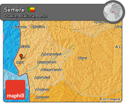 Political 3D Map of Sèmèrè