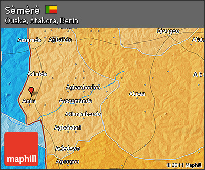 Political 3D Map of Sèmèrè