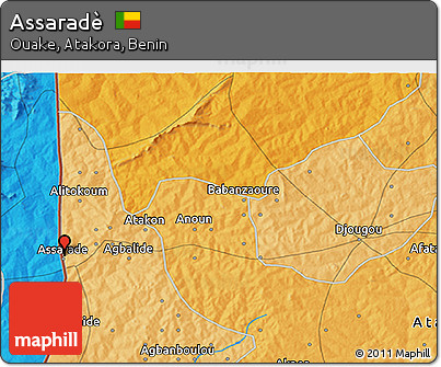 Political 3D Map of Assaradè