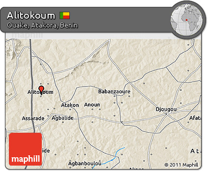 Shaded Relief 3D Map of Alitokoum