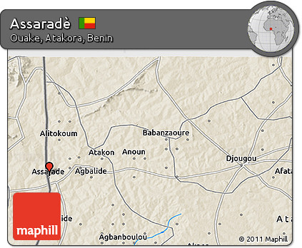 Shaded Relief 3D Map of Assaradè