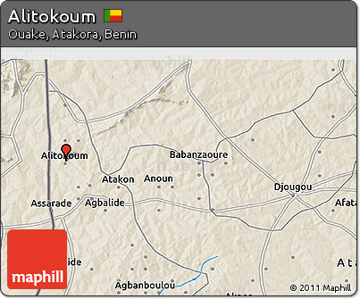 Shaded Relief 3D Map of Alitokoum