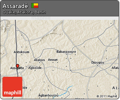 Shaded Relief 3D Map of Assaradè