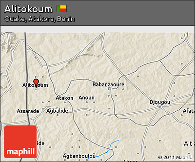 Shaded Relief 3D Map of Alitokoum