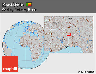 Gray Location Map of Kanièfèlè
