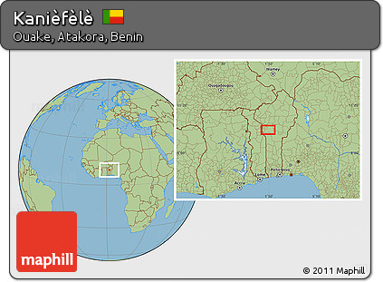 Savanna Style Location Map of Kanièfèlè