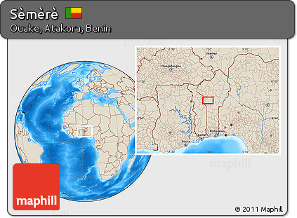 Shaded Relief Location Map of Sèmèrè