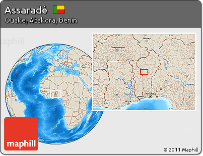 Shaded Relief Location Map of Assaradè