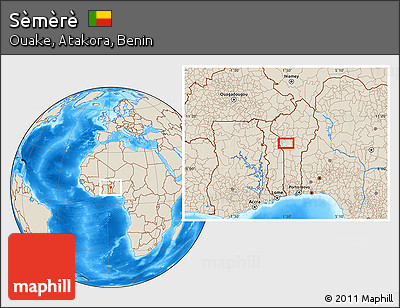Shaded Relief Location Map of Sèmèrè