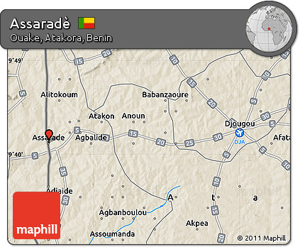 Shaded Relief Map of Assaradè