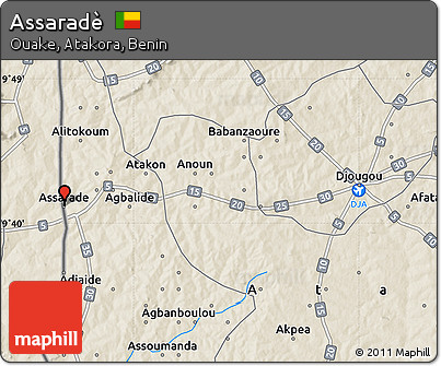 Shaded Relief Map of Assaradè