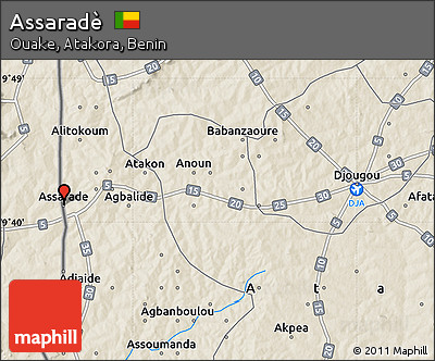 Shaded Relief Map of Assaradè