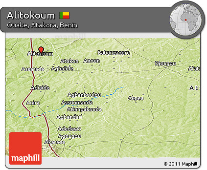 Physical Panoramic Map of Alitokoum