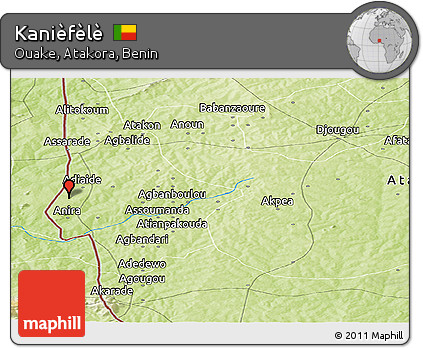 Physical Panoramic Map of Kanièfèlè