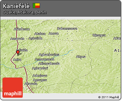 Physical Panoramic Map of Kanièfèlè