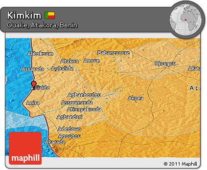 Political Panoramic Map of Kimkim