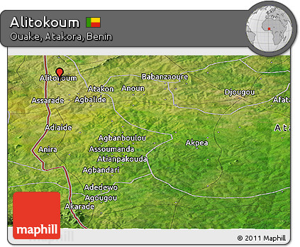 Satellite Panoramic Map of Alitokoum