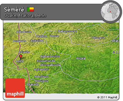 Satellite Panoramic Map of Sèmèrè