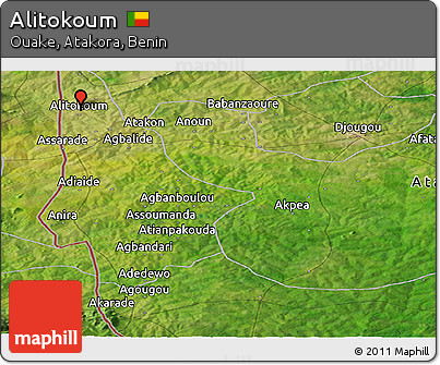 Satellite Panoramic Map of Alitokoum
