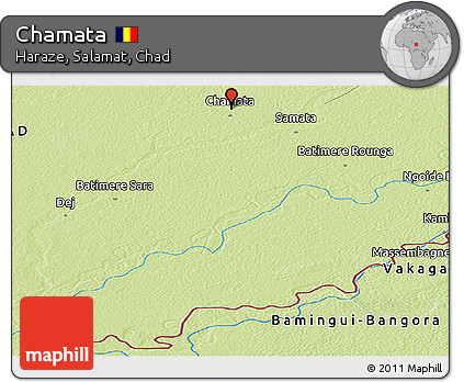 Physical Panoramic Map of Chamata