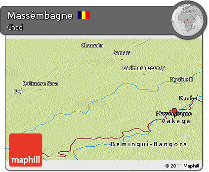 Physical Panoramic Map of Massèmbagne