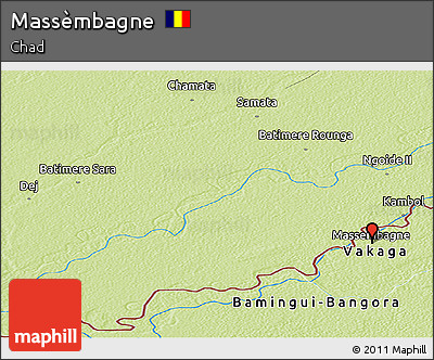 Physical Panoramic Map of Massèmbagne