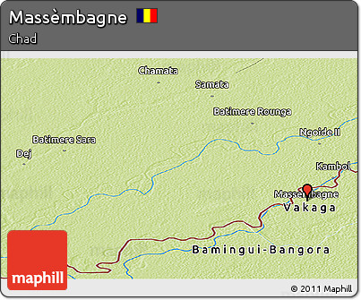 Physical Panoramic Map of Massèmbagne