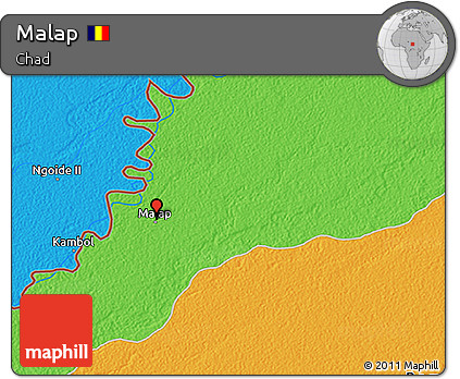 Political 3D Map of Malap