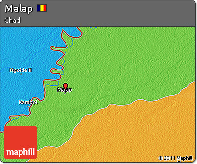Political 3D Map of Malap