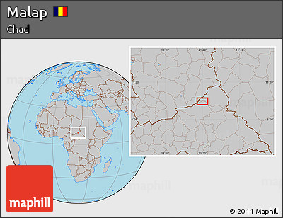 Gray Location Map of Malap