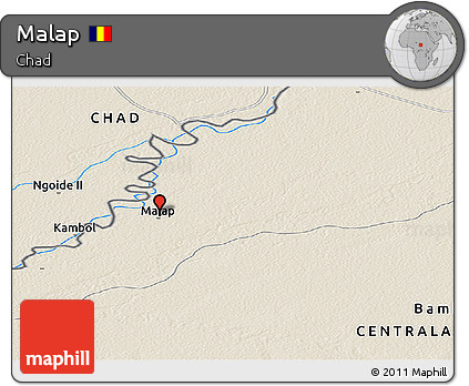 Shaded Relief Panoramic Map of Malap