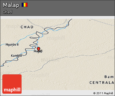 Shaded Relief Panoramic Map of Malap