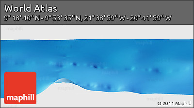 Physical Panoramic Map of the Area around 9° 36' 8" N, 21° 10' 29" W